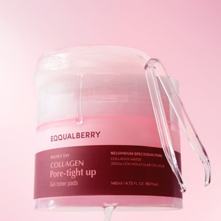 Picture of EQQUALBERRY COLLAGEN PORE-TIGHT UP GEL TONER PADS 140ml (60 Pads)