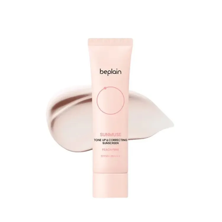 صورة BEPLAIN SUNMUSE TONE UP & CORRECTING SUNSCREEN PEACH PINK 50ml