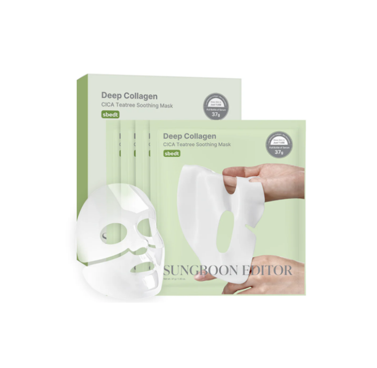 صورة SUNGBOON EDITOR DEEP COLLAGEN CICA TEATREE SOOTHING MASK 37G*4EA